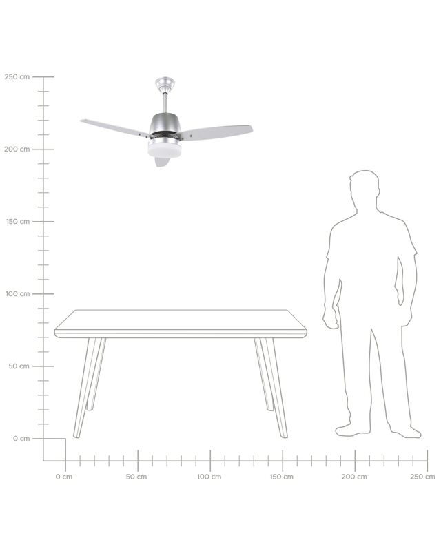 Loftventilator med lampe Mlava sølv 1 stk.