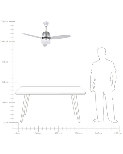 Loftventilator med lampe Mlava sølv 1 stk.