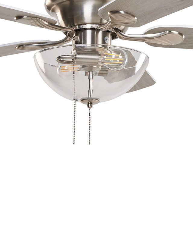 Loftventilator med lampe Sirama sølv 1 stk.