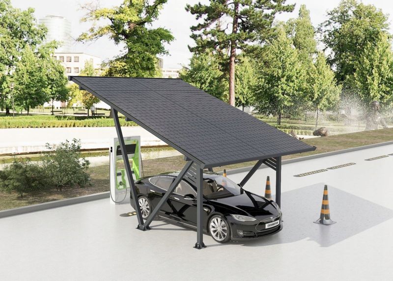Carport Corciano til solcelleanlæg i aluminium, 1 stk.