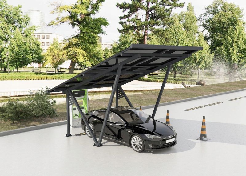 Carport Corciano til solcelleanlæg i aluminium, 1 stk.