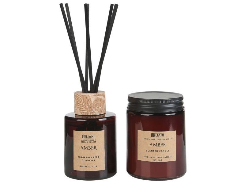 Duftlys med duftpinde Dark elegance Sojavoks Orientalske noter 1 sæt