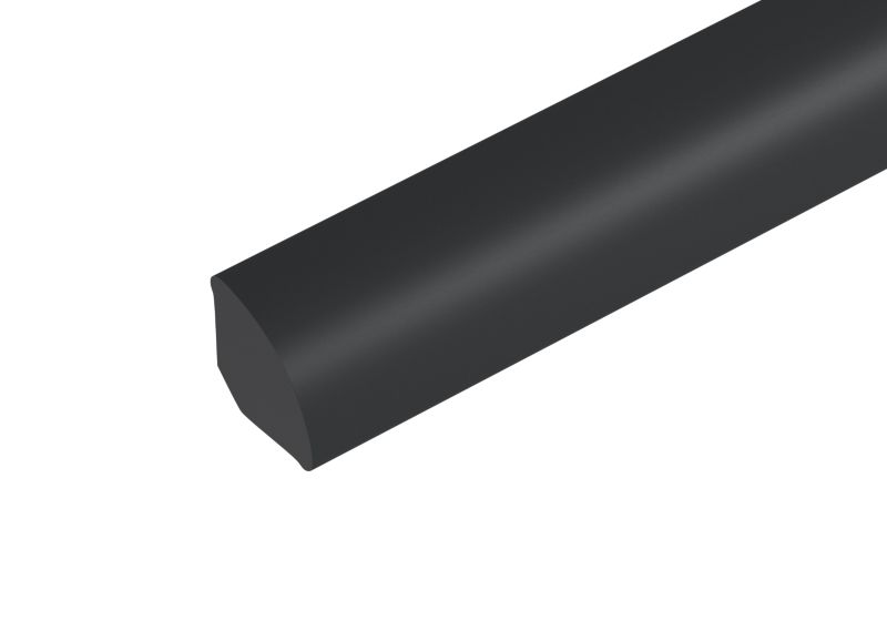 PVC Kvartrundstav 18x18x2500 mm Sort RAL9005 Mat