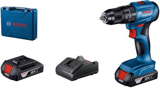 Bosch GSR 185-Li akku-boremaskine og skruemaskine med 2 x 2,0 Ah batterier