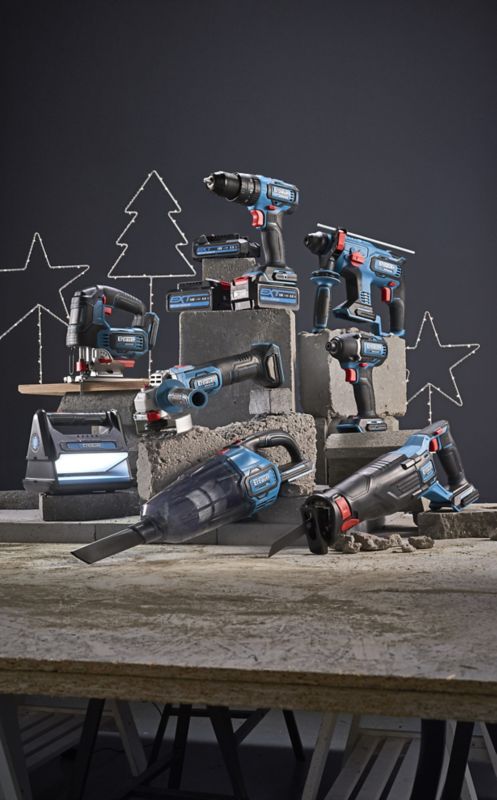 Erbauer 18 V akku-boremaskine/skruemaskine 2 x 4,0 Ah
