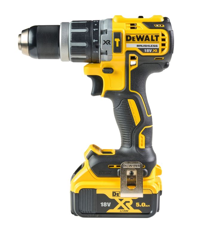 DeWalt boremaskine og vinkelsliber sæt med 2 x 5,0 Ah batterier