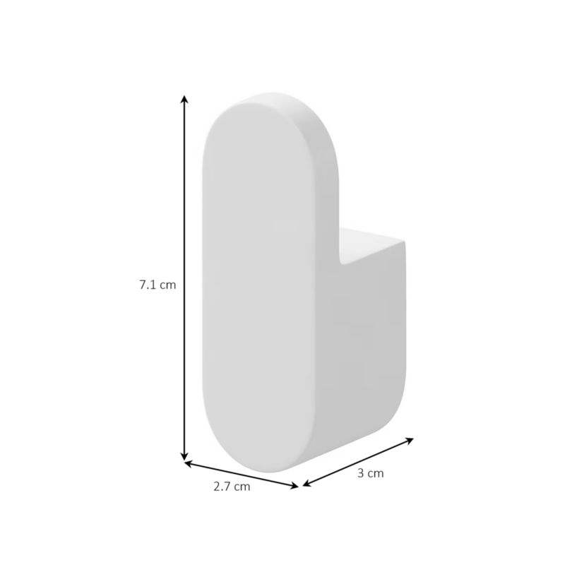 Vægkrog i Zinklegering Mat Hvid 27x30x71 mm