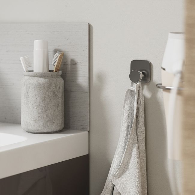 GoodHome Koros enkelt håndklædekrog i krom
