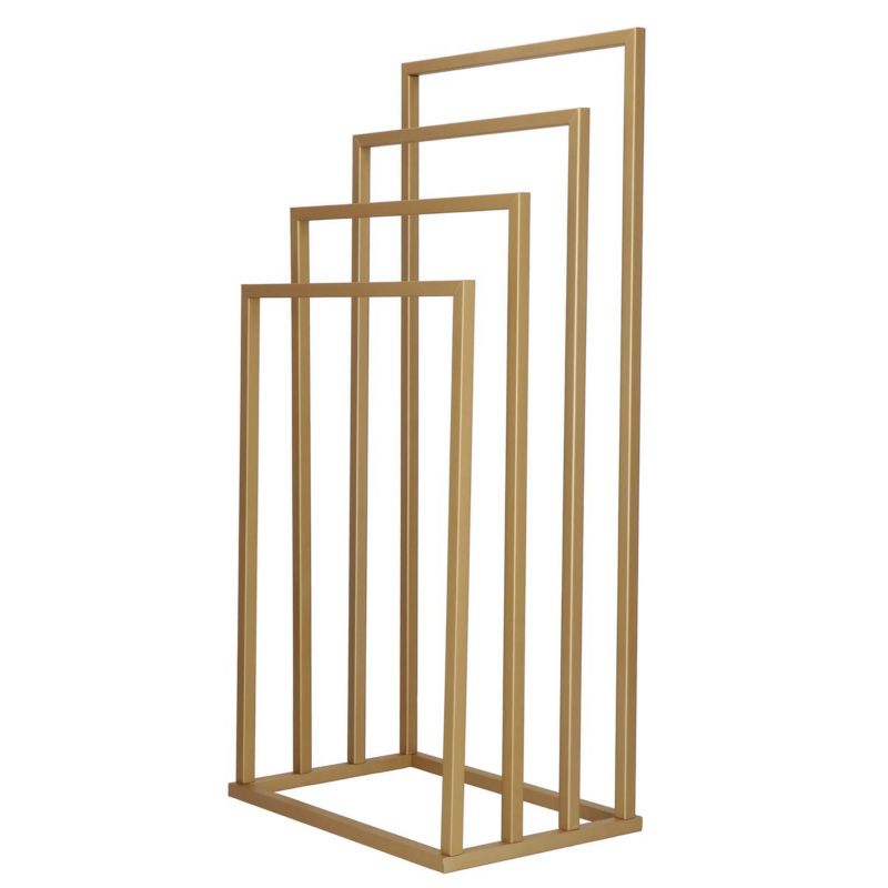 Springos gulvstående håndklædeholder 96 cm metal 4-armet mat-guld 1 stk.
