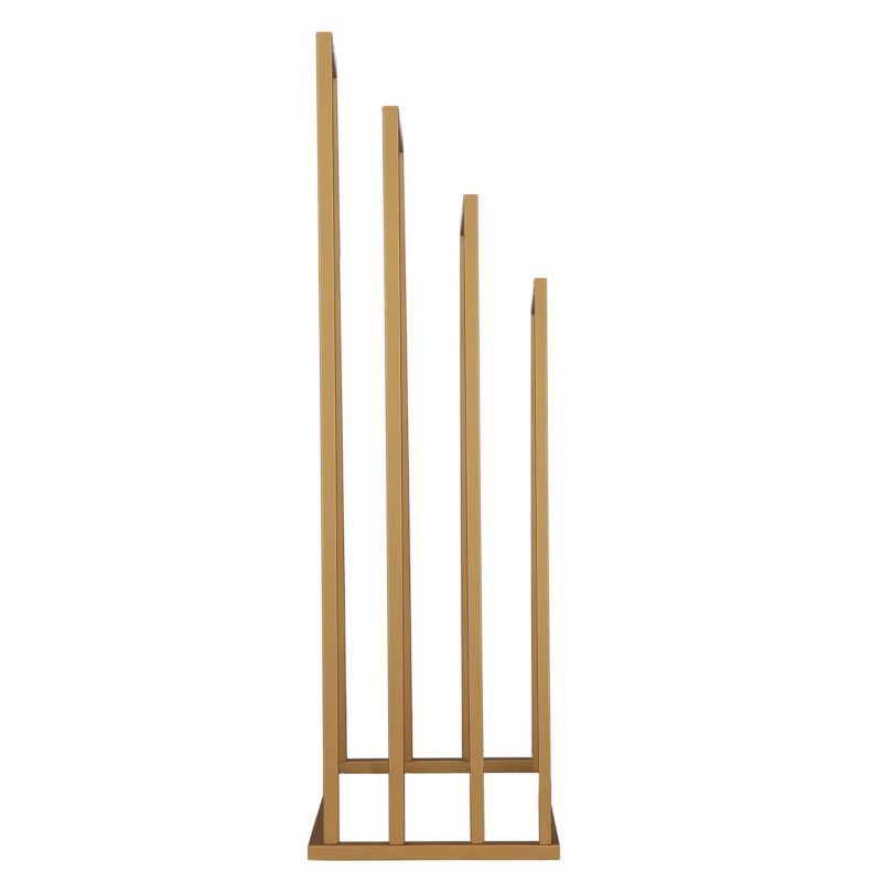Springos gulvstående håndklædeholder 96 cm metal 4-armet mat-guld 1 stk.