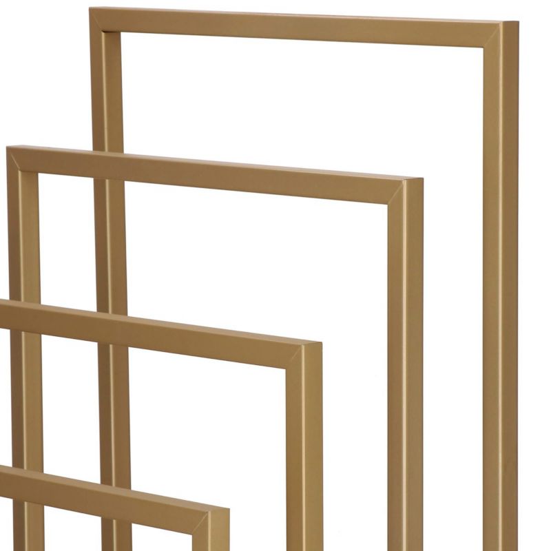 Springos gulvstående håndklædeholder 96 cm metal 4-armet mat-guld 1 stk.