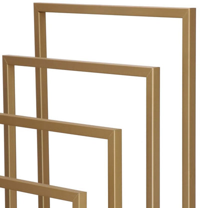 Springos gulvstående håndklædeholder 96 cm metal 4-armet mat-guld 1 stk.