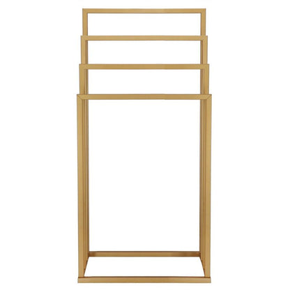 Springos gulvstående håndklædeholder 96 cm metal 4-armet mat-guld 1 stk.