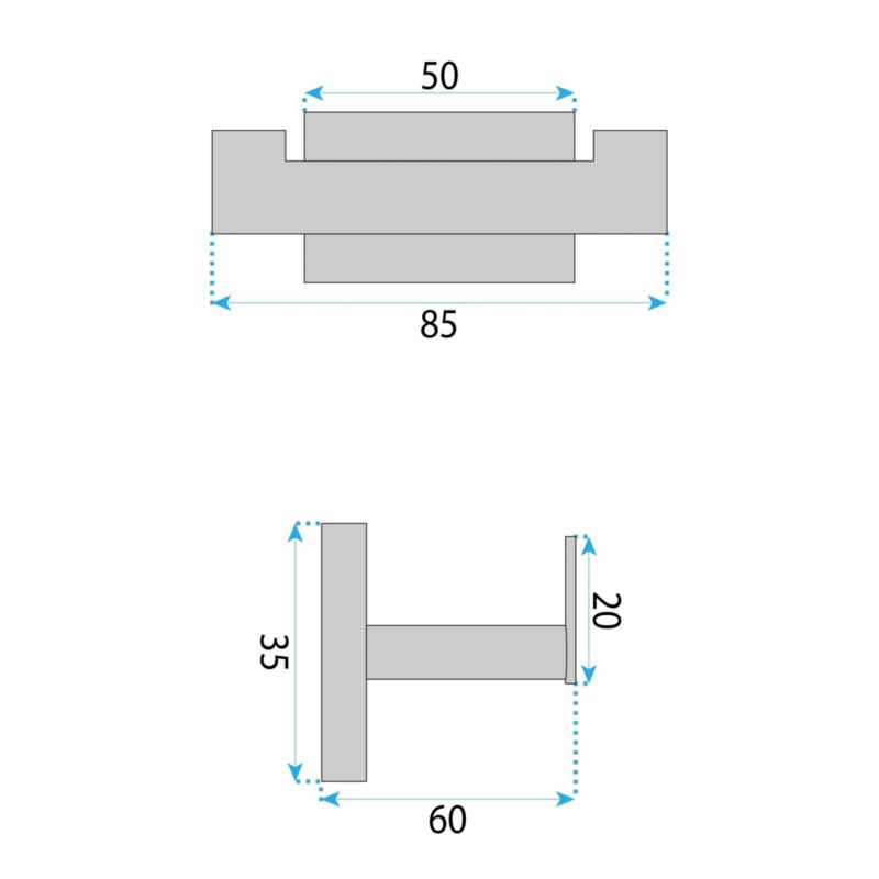 Badeværelseskrog 205 Oste 8,5x6,5x3,5 cm Krom