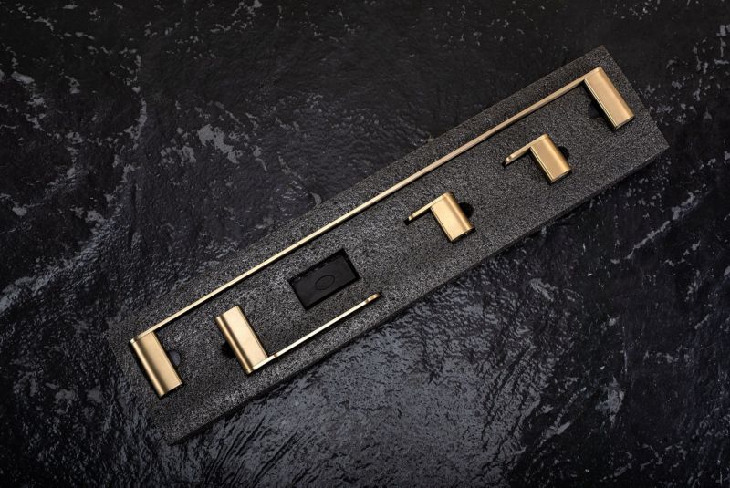 Håndklædeholder Mati 60x6,8x3 cm Børstet Guld | 5906366016462
