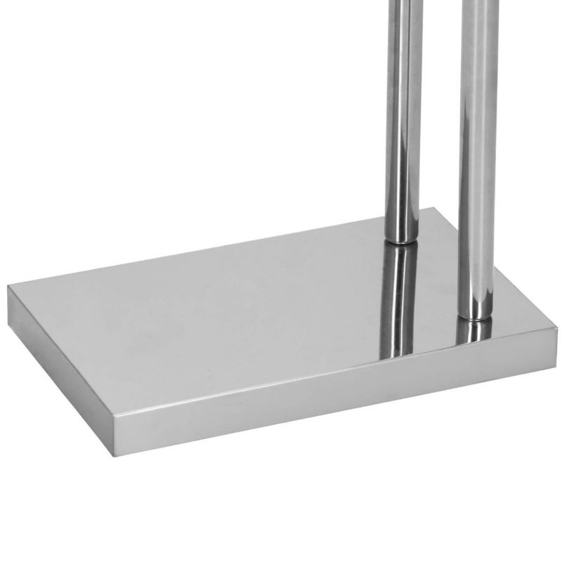 Springos gulvstående håndklædeholder med 2 arme, 80 cm, sølv, 1 stk.