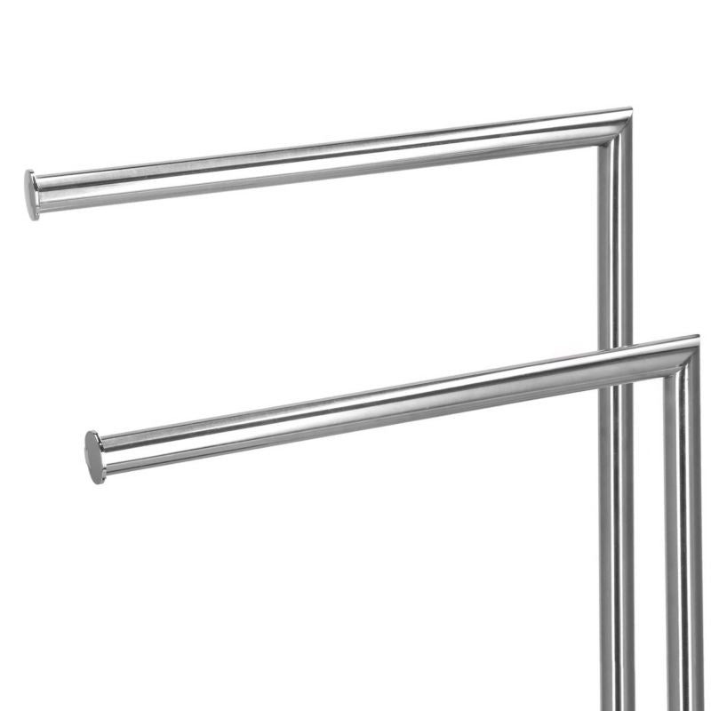 Springos gulvstående håndklædeholder med 2 arme, 80 cm, sølv, 1 stk.
