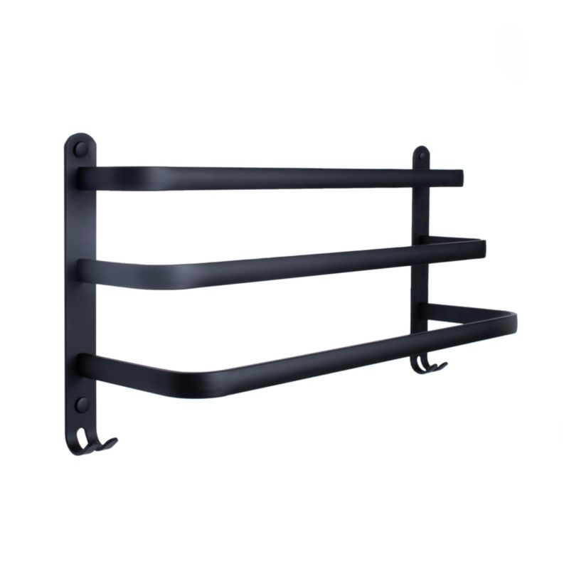 Væghængt Håndklædeholder Aluminium Mat Sort 3 Arme 26 cm