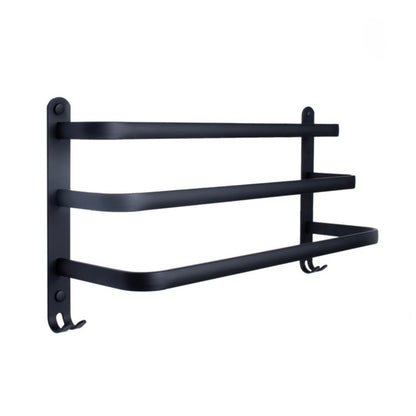 Væghængt Håndklædeholder Aluminium Mat Sort 3 Arme 26 cm