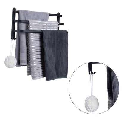 Væghængt Håndklædeholder Aluminium Mat Sort 3 Arme 26 cm