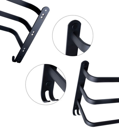 Væghængt Håndklædeholder Aluminium Mat Sort 3 Arme 26 cm
