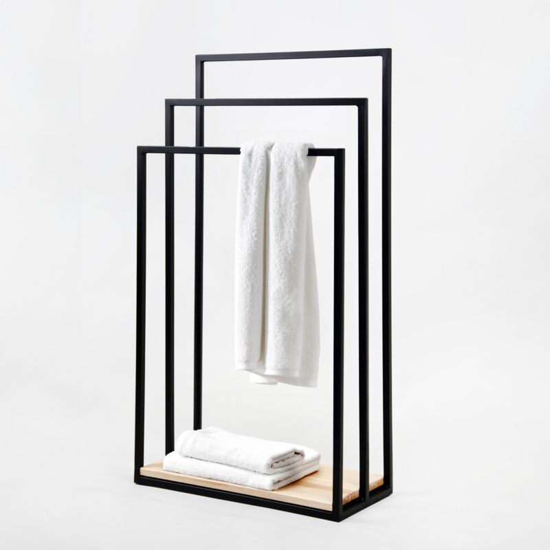 Håndklædeholder Your Loft Design Black & Wood 50x23x92 Clecy 1 stk.