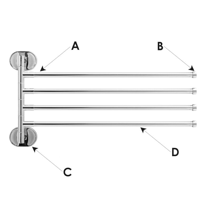 Håndklædeholder KIKA 47x24 cm Krom