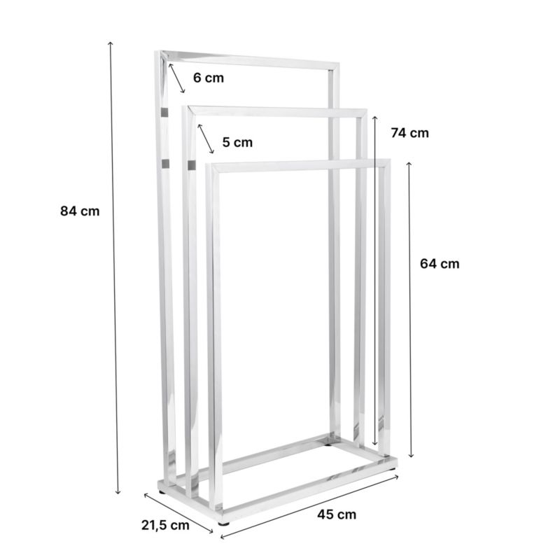 Stående Håndklædeholder LONIA3 Krom 3 Arme 45x84 cm