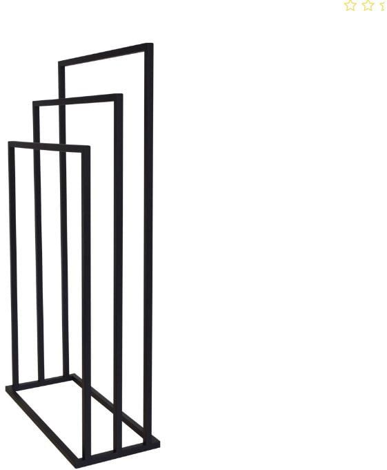 Stående Håndklædestativ 3-Arms Sort Stål 86 cm