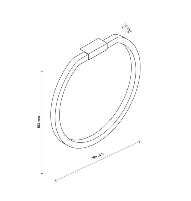 GoodHome Elland oval håndklædeholder 60 cm mat-sort