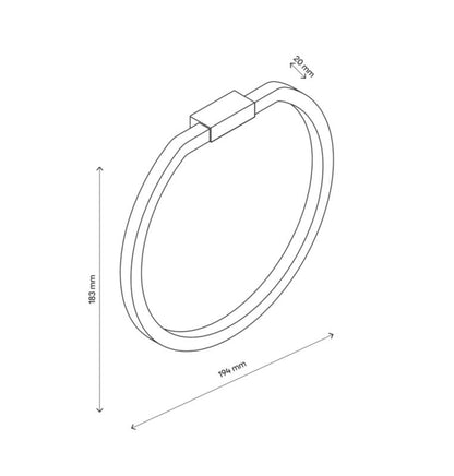 GoodHome Elland oval håndklædeholder 60 cm mat-sort