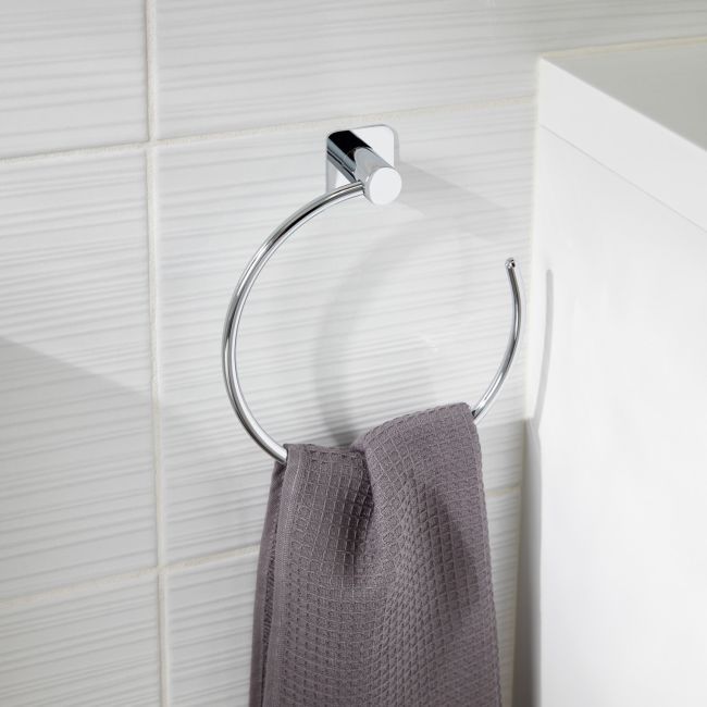 GoodHome Koros oval håndklædeholder i krom