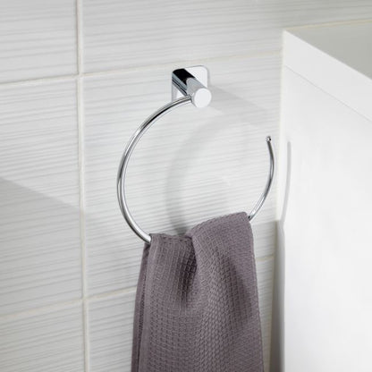GoodHome Koros oval håndklædeholder i krom