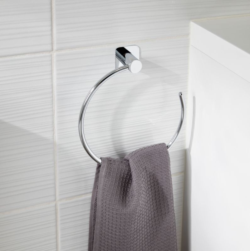 GoodHome Koros oval håndklædeholder i krom