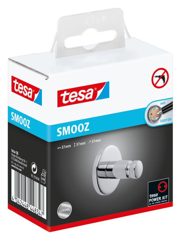 Tesa Smooz enkelt håndklædeholder med kromoverflade