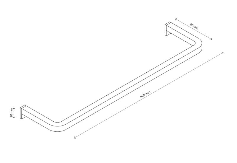 GoodHome Elland håndklædeholder 40 cm mat-sort