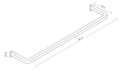 Håndklædestang Elland 60 cm Sort Stål