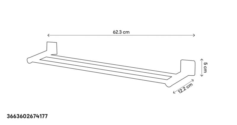 GoodHome Koros dobbelthåndklædeholder 60 cm krom