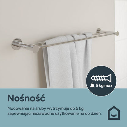Dobbelt Håndklædeholder 65 cm Rustfrit Stål Krom