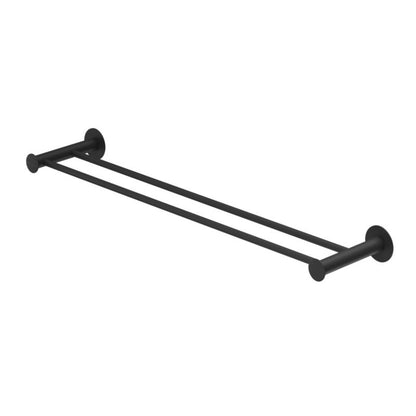 Dobbelt Håndklædeholder 60 cm Sort Rustfrit Stål
