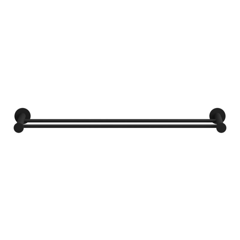 Dobbelt Håndklædeholder 60 cm Sort Rustfrit Stål