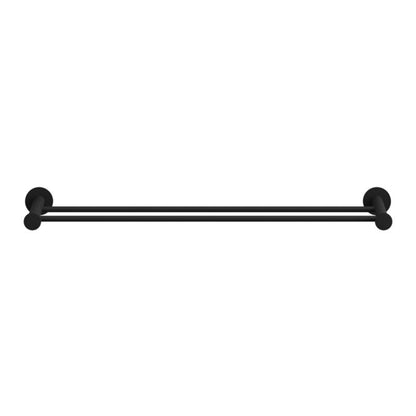 Dobbelt Håndklædeholder 60 cm Sort Rustfrit Stål