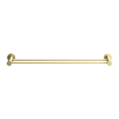 Dobbelt Håndklædeholder 60 cm Børstet Messing Rustfrit Stål
