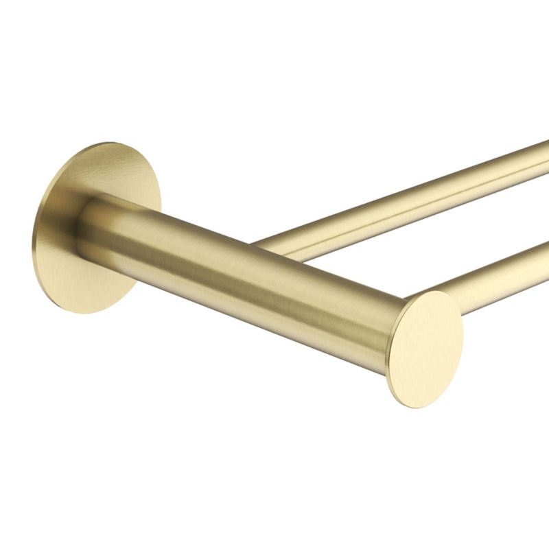 Dobbelt Håndklædeholder 60 cm Børstet Messing Rustfrit Stål