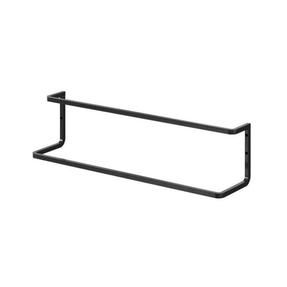 Dobbelt Håndklædeholder 60 cm Sort Mat Stål