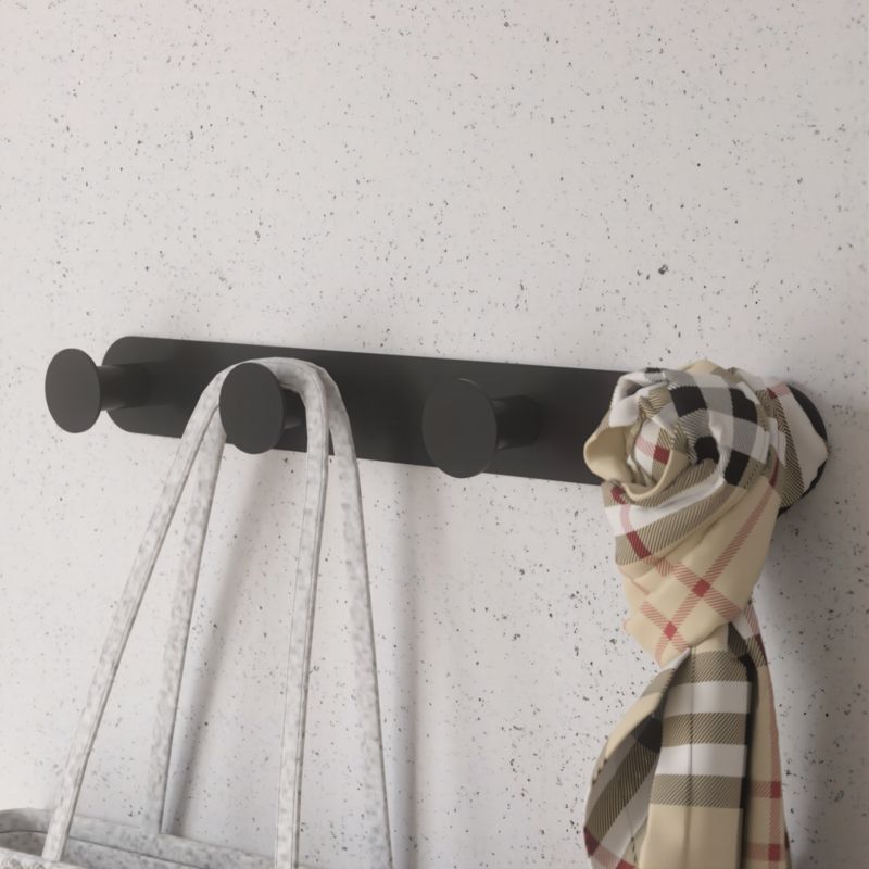Vægkrog Rustfrit Stål Cavally 4 Kroge Sort 31 cm