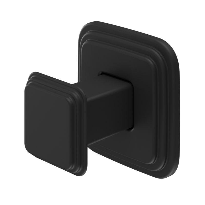 Væghængt knage 1 krog sort 5x5 cm rustfrit stål