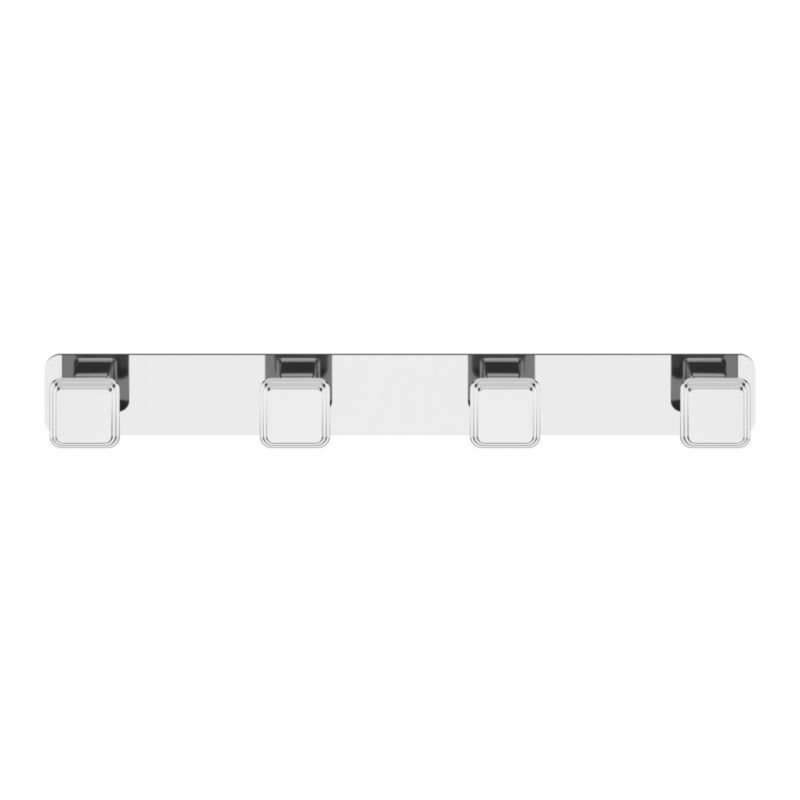Vægkrog 4 Kroge Teesta 31 cm Krom Rustfrit Stål