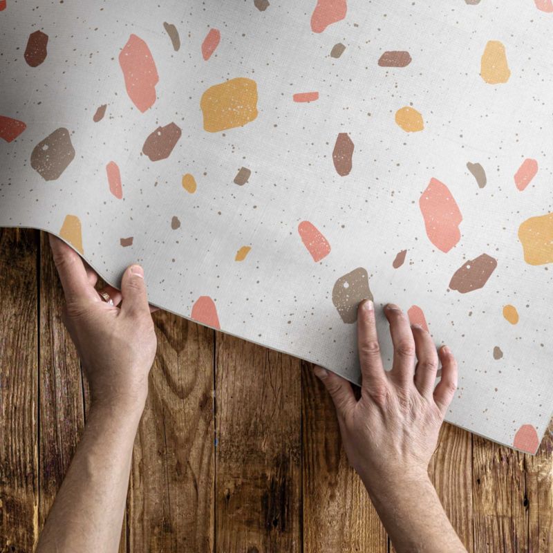 Vinyl Udendørsmåtte 140x210 cm Hvid Stenlook 1 stk.