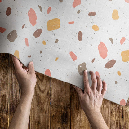 Vinyl Udendørsmåtte 140x210 cm Hvid Stenlook 1 stk.